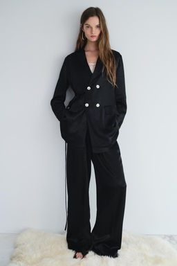ZW COLLECTION SATIN TROUSERS WITH BOW - Zara фото 4