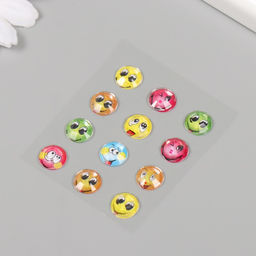 Цена за 10 шт. Наклейка акрил Смайлы 6х8 см - Simaland фото 3