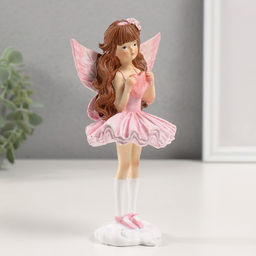 Фигурка полистоун Девочка-ангел в розовом с сердечком, 8.5?6.5?16.5 см