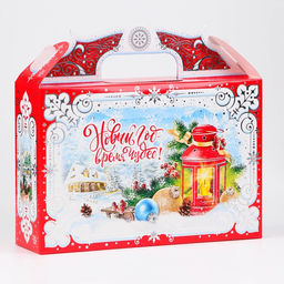 Цена за 5 шт. Коробка подарочная новогодняя, для сладких подарков, 26?23?7 см