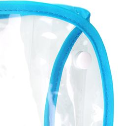 Одежда для собаки Плащ с капюшоном прозрачный, на кнопках р-р L 33см, голубой кант, ПВХ (Китай) - Домашняя мода фото 3