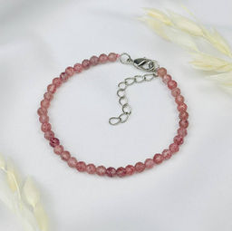 Браслет из Кварца клубничного огранка 19,5 см +