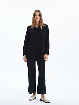 Dokulu Oversize Kad?n G?mlek Tunik