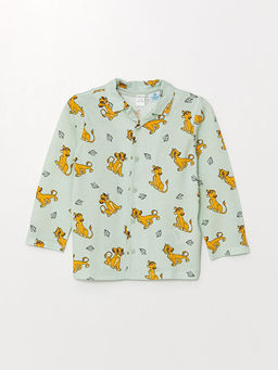 Polo Yaka Uzun Kollu Aslan Kral Bask?l? Erkek Bebek Pijama Tak?m? - Waikiki фото 2