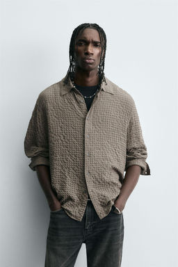 TEXTURED CHECK SHIRT - Zara фото 2
