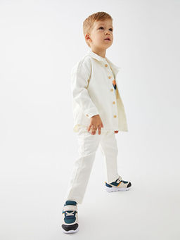 Bask?l? Uzun Kollu Erkek Bebek Jean G?mlek - Waikiki фото 2