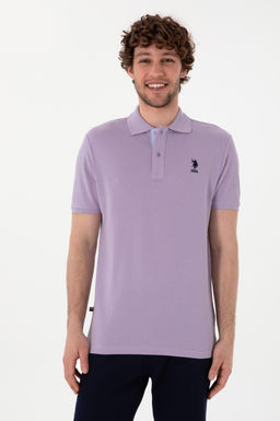 Erkek Regular Fit Polo Yaka Lila Basic Ti__rt Sepette S_rpriz _ndirim