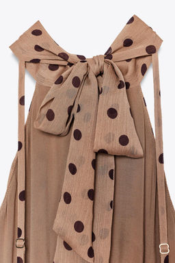 POLKA DOT MIDI DRESS WITH BELT - Zara фото 6