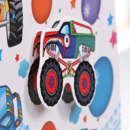 Цена за 12 шт. Пакет подарочный "Машинки" 18*23*8 см, микс