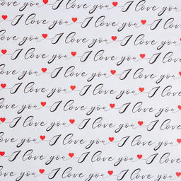 Цена за 10 шт. Бумага упаковочная глянцевая «Love you», 70 х 100 см