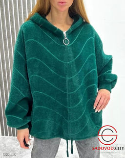 Женский пушистый кардиган с капюшоном - Bruno фото 2