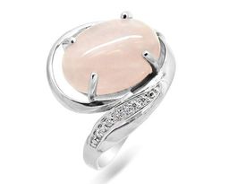 Кольцо из серебра розовый кварц, СПН4063