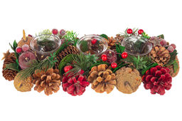 Новогоднее украшение подсвечник 36*14*8 см Тайна Рождества на 3 свечи прямоугольный - Elan gallery фото 3