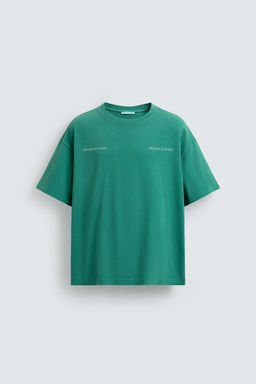 CAMISETA RELAXED FIT ESTAMPADOS LAVADOS / Verde claro