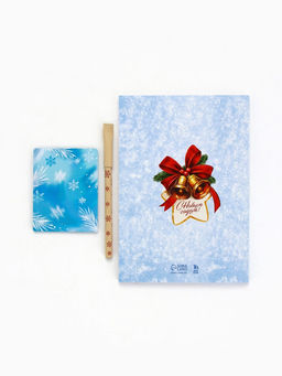 Подарочный набор новогодний, ежедневник, блок бумаги и ручка Счастья