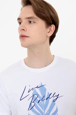 U. S. Polo Assn Мужская белая футболка с круглым вырезом - U.s. polo assn фото 3