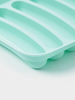 Форма для выпечки и приготовления сосисок Доляна, 6 ячеек, с крышкой, 17.5×13.5,2.8 см, силикон, бирюзовый