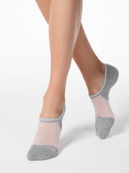 Цена за 2 шт. Ультракороткие носки из хлопка со вставками из прозрачной сетки CONTE ACTIVE рис.000