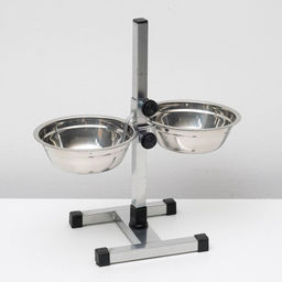 Подставка с мисками, 21.5 л, высота 50 см, разборная с верхним фиксатором, хром - Пижон фото 3