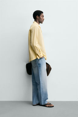 CAMISA POLO LINO - ALGOD?N / Amarillo - Zara фото 4