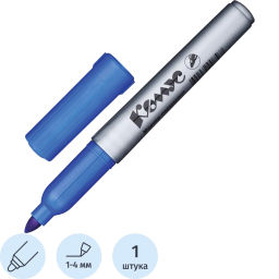 Маркер перманентный КОМУС PY2304 синий 1-4мм круглый наконечник  фото 2