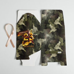 Цена за 2 шт. Коробка подарочная складная, упаковка, 23 февраля, 18?18?18 см