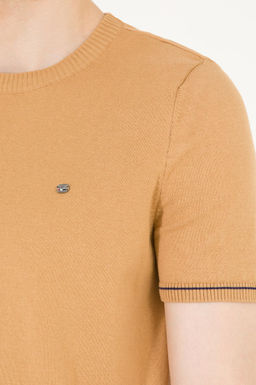 Erkek Camel Bisiklet Yaka Triko Kazak