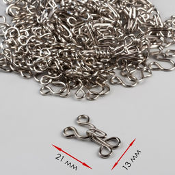 Крючок пришивной №4, 21×13 мм, 100 шт., цвет серебряный