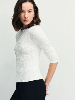 Приталенный лонгслив из вискозы / Zarina  фото 2