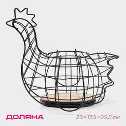 Корзина для яиц Доляна Эстетика, чёрная