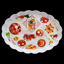 Поднос овальный 41х29 см / BV3426 /уп 80/ волнистый край - ГалеонТрейд фото 13