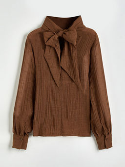 Dik Yaka Dokulu Bluz