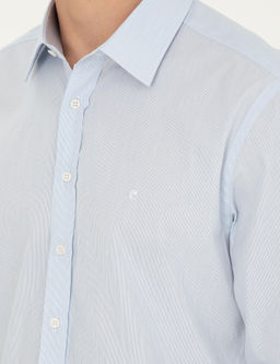 Синяя зауженная рубашка с длинным рукавом - Cacharel фото 7