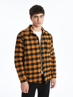 Regular Fit Uzun Kollu Ekose Erkek G?mlek Ceket