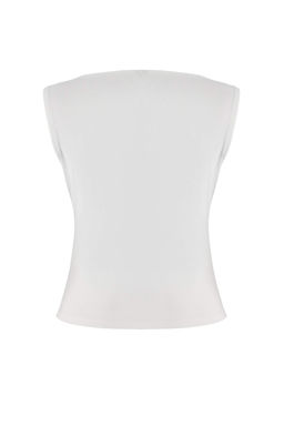 Kahverengi Fitted/Vucuda Oturan Kruvaze Kolsuz Buzgulu Scuba Krep Orme Bluz TWOSS26BZ00063 - Trendyolmilla фото 14