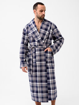 Мужской халат трикотажный чернильный 1566 (5) - Росхалат фото 3