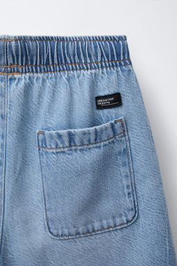 LOOSE FIT DENIM CARGO BERMUDA SHORTS - Zara фото 4