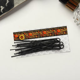 Цена за 2 шт. Шпильки для волос «Народная», 7 см, набор 10 шт., чёрные