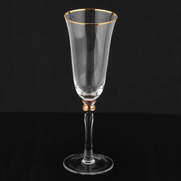 Жаклин Бокал стеклянный 220мл, д7,3см, h22,2см, для шампанского, тонкостенное, прозрачное стекло, отводка золотом (Китай) Цена указана за штуку. В коробке 4 штуки. - Домашняя мода фото 5