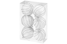 Набор 6 новогодних шаров 9,5*9,5 см Линии на белом - Elan gallery фото 6