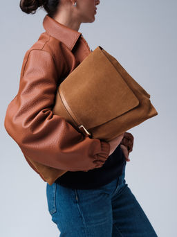 Замшевая сумка сэтчел Colette DBR 31349 светло-коричневый фото 5