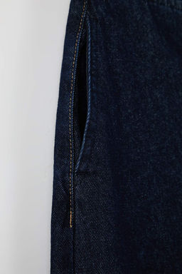 Trendyol Studio Koyu Mavi Bel Detayl? Yuksek Bel Baggy Jeans TWOAW26JE00243 - Trendyolmilla фото 6