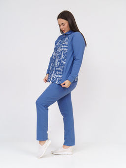 Костюм Теплый вечер индиго/буквы