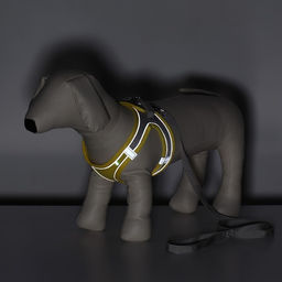 Комплект с мягкой шлейкой, размер XXS, поводок 150 х 1,5 см, ОГ 28-30 см,ОШ 24-26 см, жёлтый - Пижон фото 11