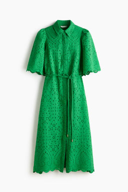 Vestido camisero de algod?n con bordado ingl?s - H&m фото 2