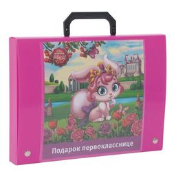 Портфель ПОДАРОК ПЕРВОКЛАССНИКУ ЦВЕТОЧНЫЕ ФЕИ 1 отделение розовый пластик