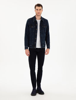 Lacivert Slim Fit Jean Ceket - Pierre cardin фото 4