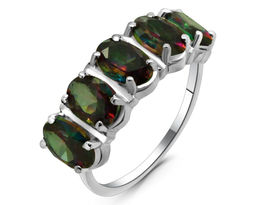 Кольцо из серебра мистик кварц, Киноа