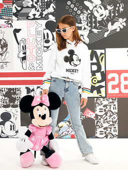 Kap??onlu Mickey Mouse Bask?l? Uzun Kollu K?z ?ocuk Sweatshirt - Waikiki фото 3