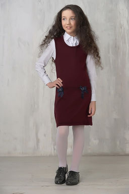 Сарафан для девочек 7067. 1096 бордо